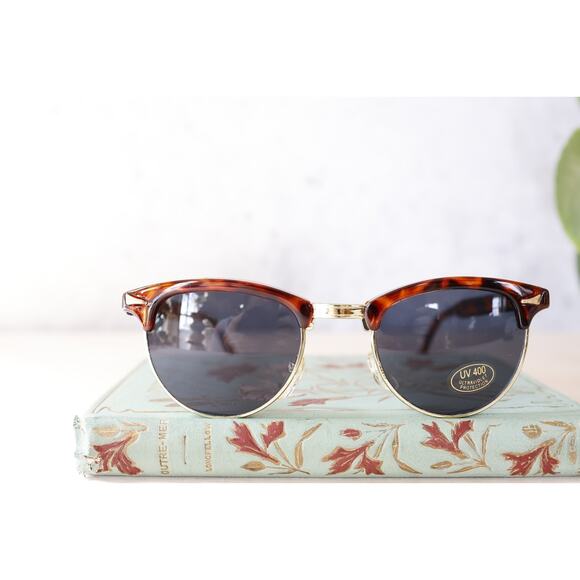 VTG 990s Y2K Clubmster Cat Eye Style Sunglasses NOS Retro Preppy Old Money - Picture 4 of 8